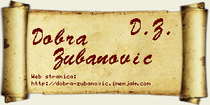 Dobra Zubanović vizit kartica